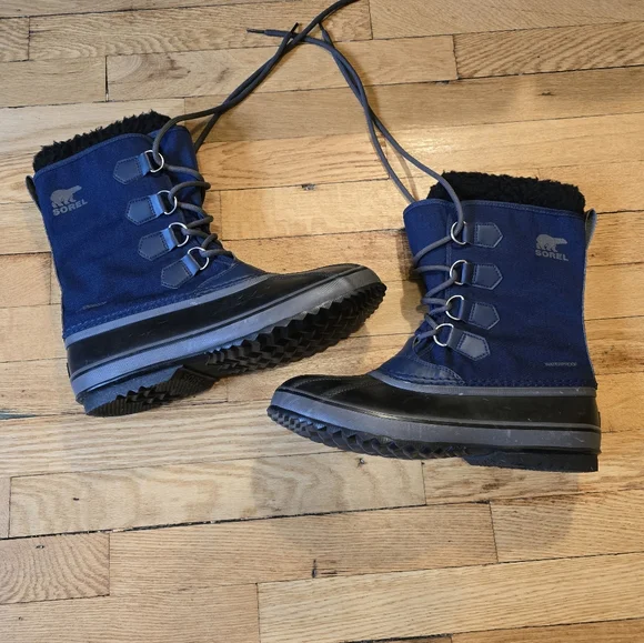 Sorel 1964 PAC Nylon Waterproof Snow Boots in Navy, Black | Mens Size 10 - Picture 5 of 16